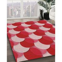 Patterned Light Coral Pink Novelty Rug, pat1450