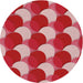 Sideview of Patterned Light Coral Pink Novelty Rug, pat1450