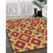 Machine Washable Transitional Yellow Rug in a Family Room, wshpat1451brn