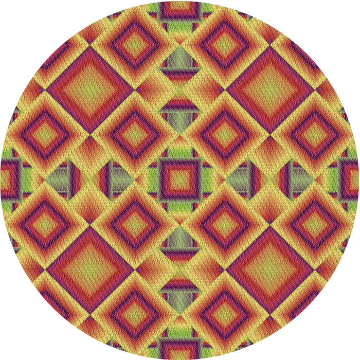 Square Patterned Yellow Rug, pat1451brn