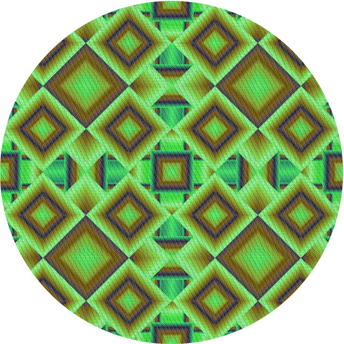 Square Patterned Neon Green Rug, pat1451grn