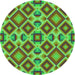 Square Patterned Neon Green Rug, pat1451grn