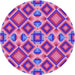 Square Patterned Orchid Purple Rug, pat1451pur