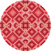 Square Patterned Red Rug, pat1451rd