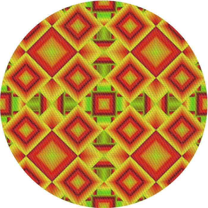 Square Patterned Golden Brown Yellow Rug, pat1451yw