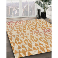 Patterned Khaki Gold Rug, pat1452brn