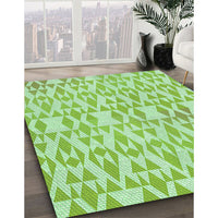 Patterned Light Green Rug, pat1452grn