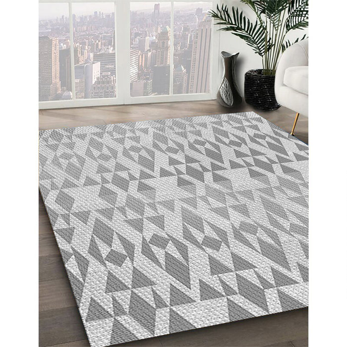 Patterned Gunmetal Gray Rug in Family Room, pat1452gry
