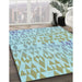 Machine Washable Transitional Blue Rug in a Family Room, wshpat1452lblu