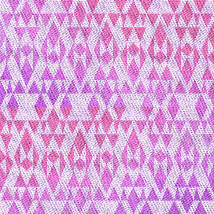 Round Machine Washable Transitional Blossom Pink Rug, wshpat1452pur