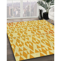 Patterned Dark Orange Rug, pat1452yw