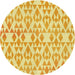 Square Patterned Dark Orange Rug, pat1452yw