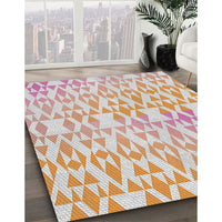 Patterned Copper Red Pink Novelty Rug, pat1452