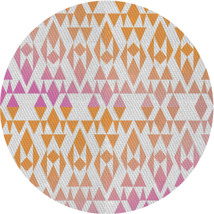Sideview of Patterned Copper Red Pink Novelty Rug, pat1452