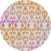 Sideview of Patterned Copper Red Pink Novelty Rug, pat1452