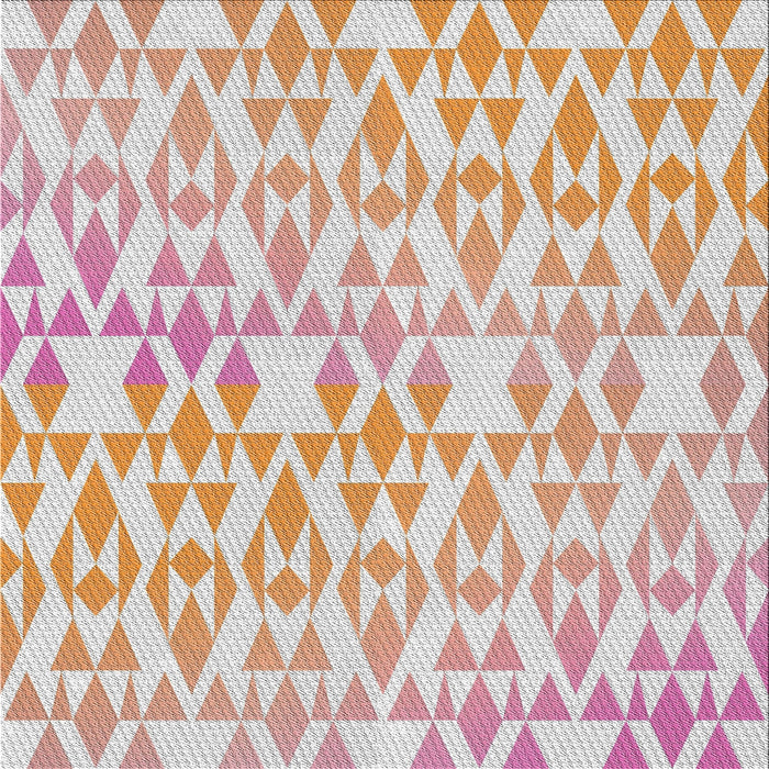 Square Patterned Copper Red Pink Novelty Rug, pat1452