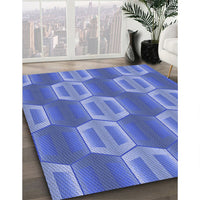 Patterned Sky Blue Rug, pat1453blu