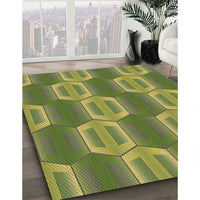 Patterned Fern Green Rug, pat1453brn