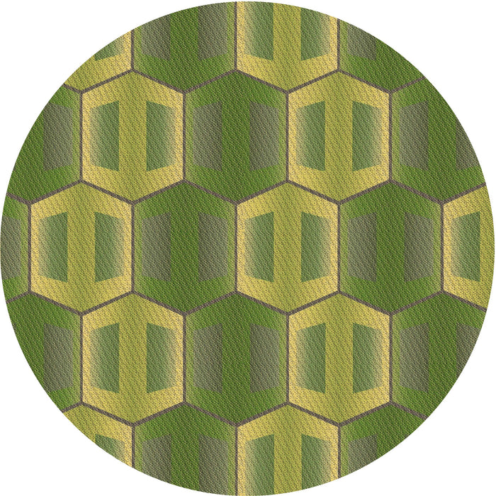 Square Patterned Fern Green Rug, pat1453brn
