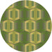 Square Patterned Fern Green Rug, pat1453brn