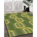 Patterned Fern Green Rug in Family Room, pat1453brn