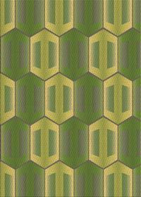 Machine Washable Transitional Fern Green Rug, wshpat1453brn