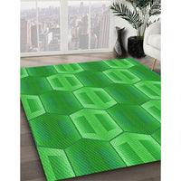 Patterned Lime Green Rug, pat1453grn