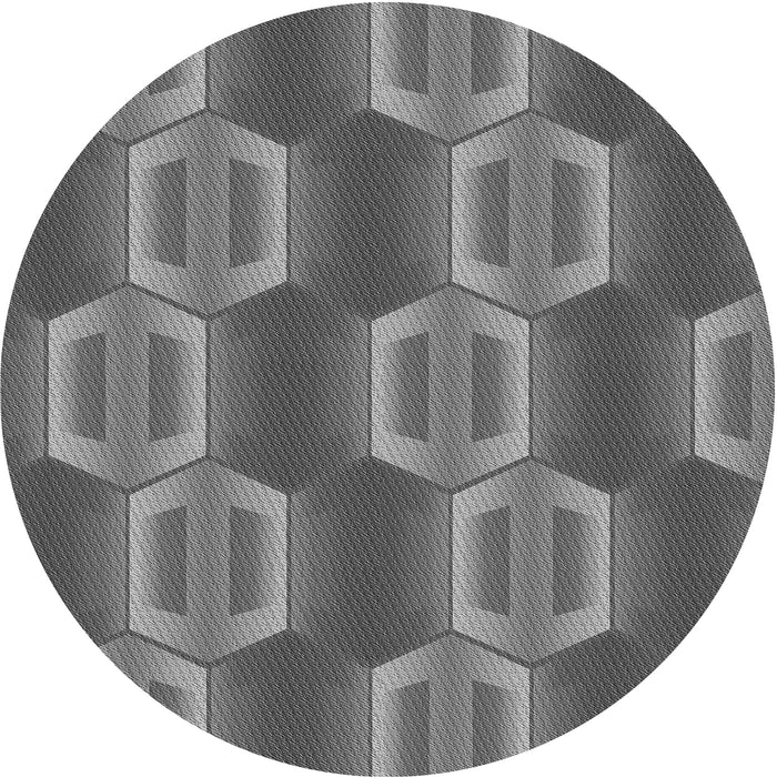 Square Patterned Gunmetal Gray Rug, pat1453gry