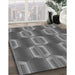 Machine Washable Transitional Gunmetal Gray Rug in a Family Room, wshpat1453gry