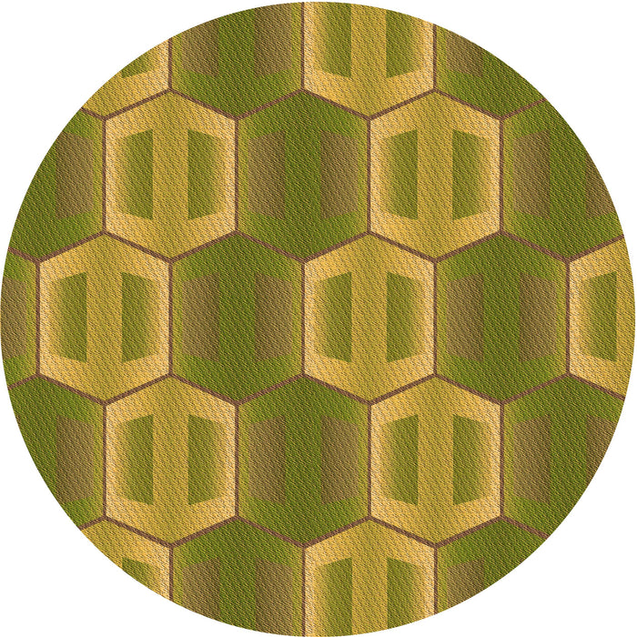 Square Machine Washable Transitional Dark Yellow Green Rug in a Living Room, wshpat1453org