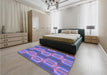 Patterned Slate Blue Rug in a Bedroom, pat1453pur