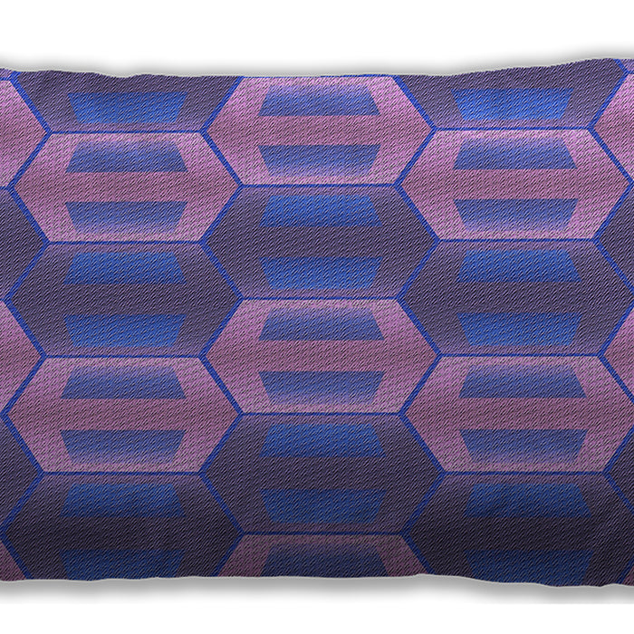 Patterned Rectangular Slate Blue Lumbar Throw Pillow, 13 inch by 19 inch, lbpat1453pur