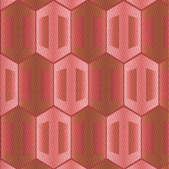 Patterned Tomato Red Rug, pat1453rd
