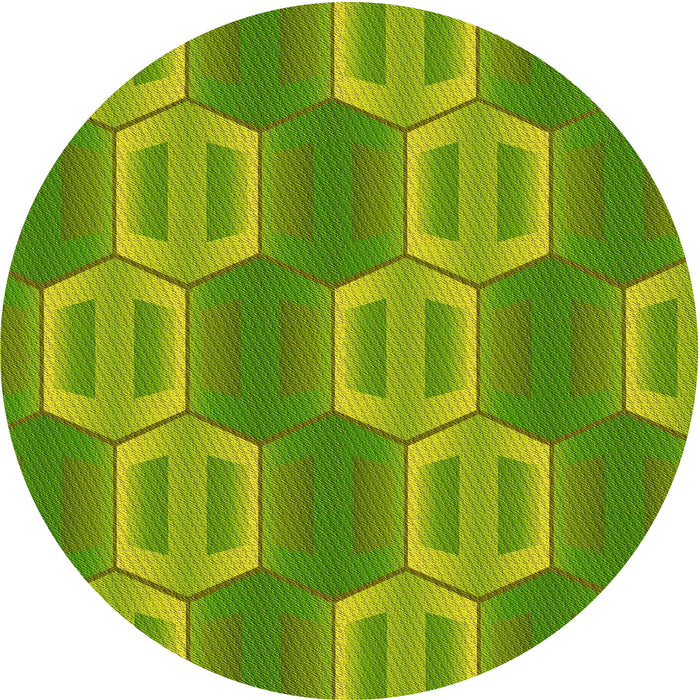 Square Patterned Pistachio Green Rug, pat1453yw