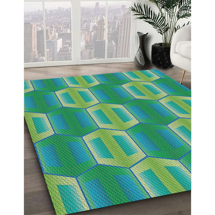 Machine Washable Transitional Lime Mint Green Rug in a Family Room, wshpat1453