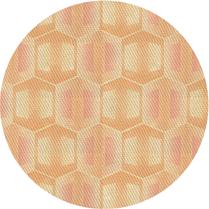 Square Patterned Orange Rug, pat1454org