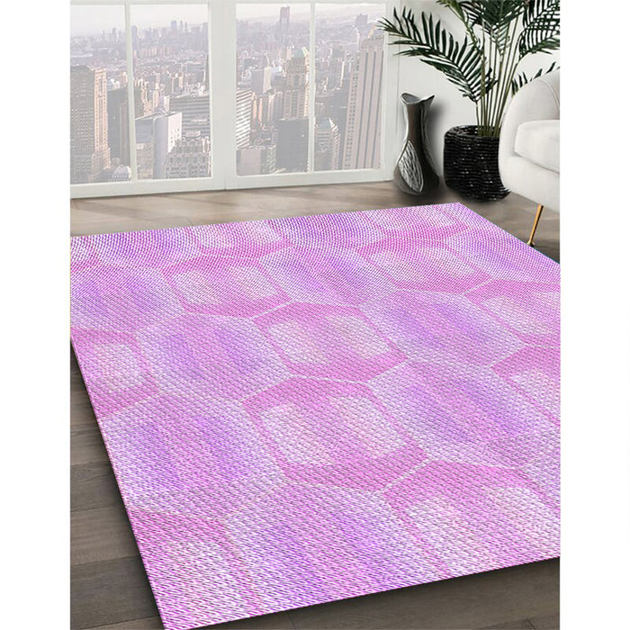Patterned Purple Rug in Family Room, pat1454pur