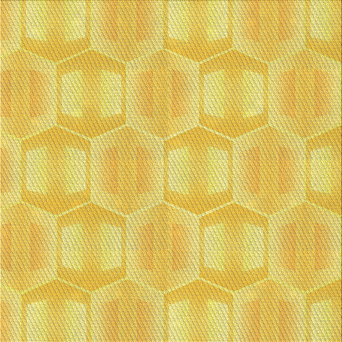 Round Machine Washable Transitional Yellow Rug, wshpat1454yw
