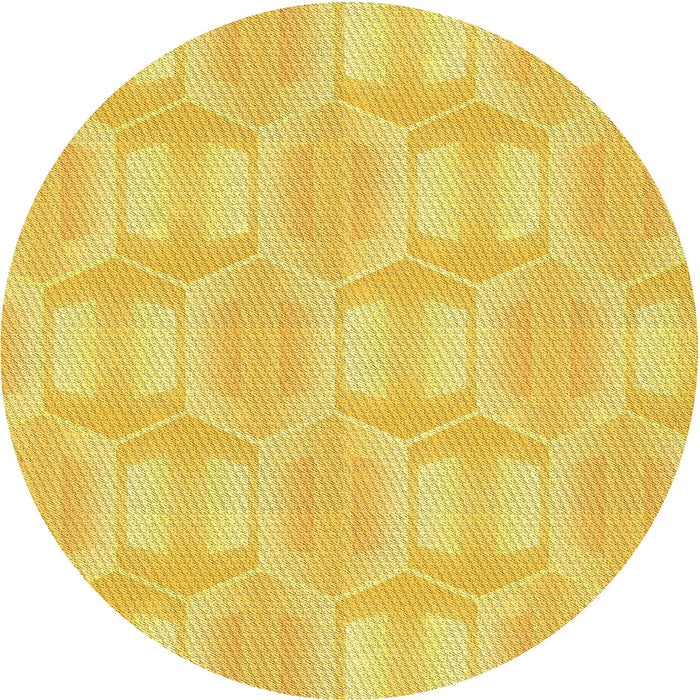 Square Machine Washable Transitional Yellow Rug in a Living Room, wshpat1454yw