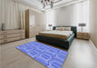 Patterned Sky Blue Rug in a Bedroom, pat1455blu