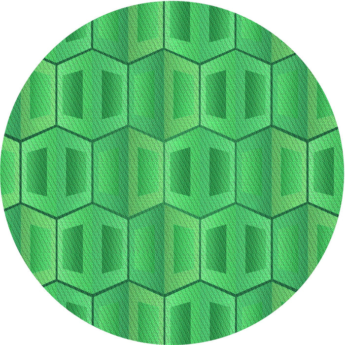 Square Patterned Neon Green Rug, pat1455grn