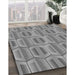 Machine Washable Transitional Dark Gray Rug in a Family Room, wshpat1455gry