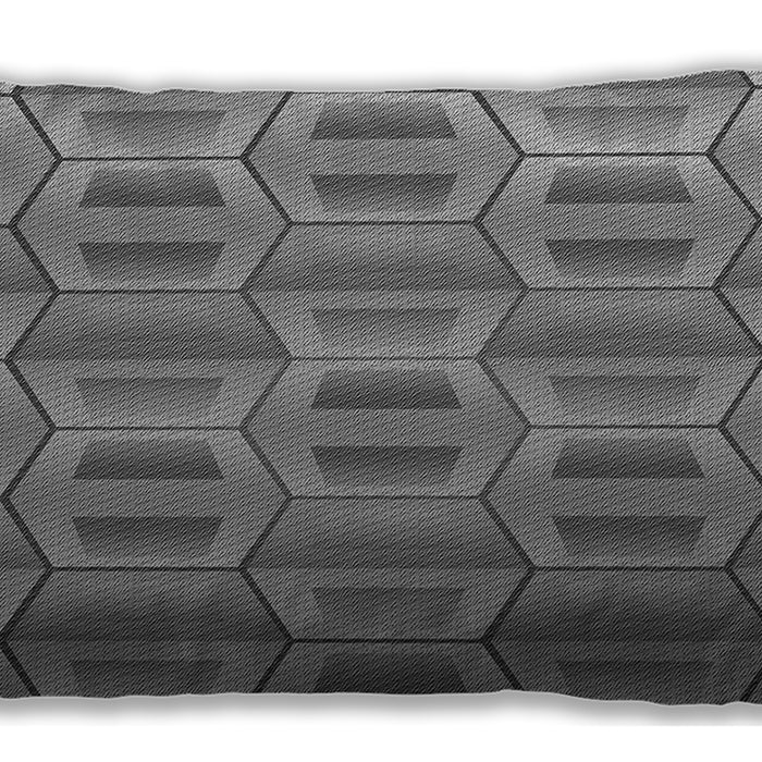 Patterned Rectangular Dark Gray Lumbar Throw Pillow, 13 inch by 19 inch, lbpat1455gry