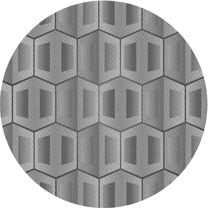 Square Patterned Dark Gray Rug, pat1455gry