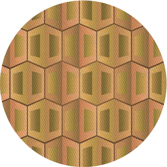 Square Patterned Dark Bisque Brown Rug, pat1455org