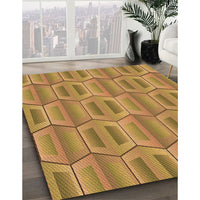 Patterned Dark Bisque Brown Rug, pat1455org