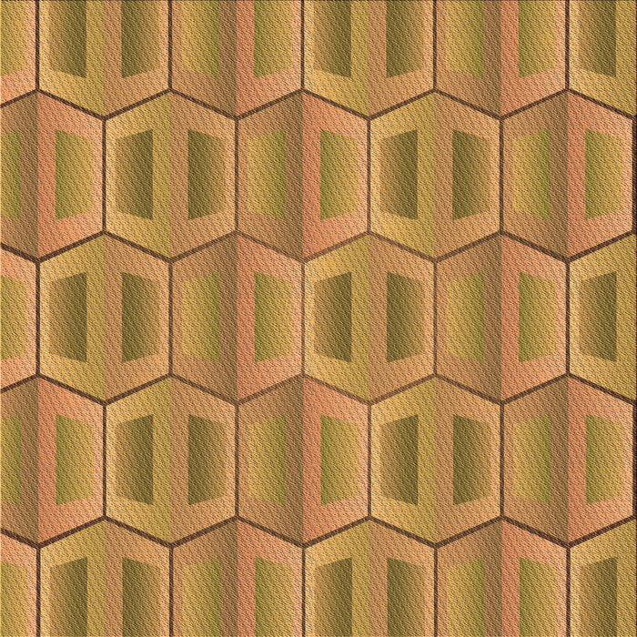 Round Patterned Dark Bisque Brown Rug, pat1455org