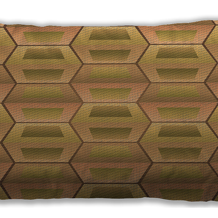 Patterned Rectangular Dark Bisque Brown Lumbar Throw Pillow, 13 inch by 19 inch, lbpat1455org