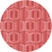 Square Patterned Red Rug, pat1455rd