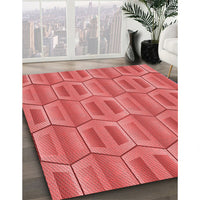 Patterned Red Rug, pat1455rd